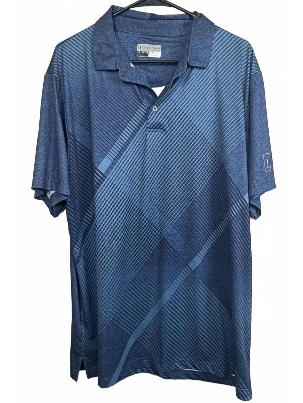 PGA Tour Pro Series XL Blue Athletic Fit Golf Polo Shirt